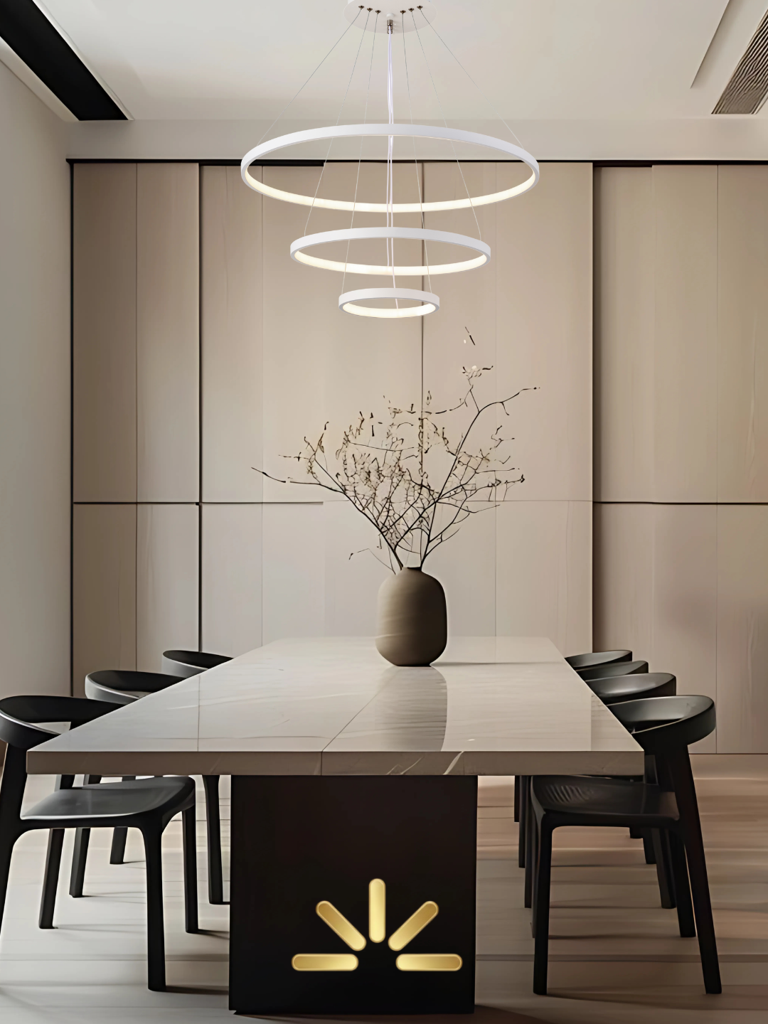 Lustre LED Três Aneis/Branco C/3 Tons de Luz - Imagem 2