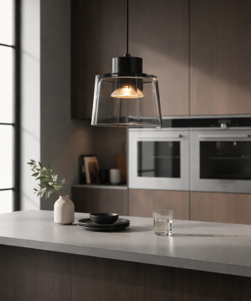 Pendente Led Vidro Fumê